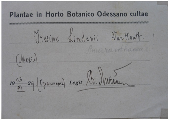 Етикетка В. І. Липського